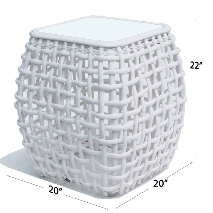 Dynasty Side Table with Glass