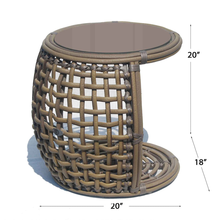 Dynasty Auxiliary Table with Glass