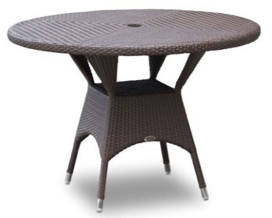 Marriot 31" Round Dining Table with umbrella hole- Brown