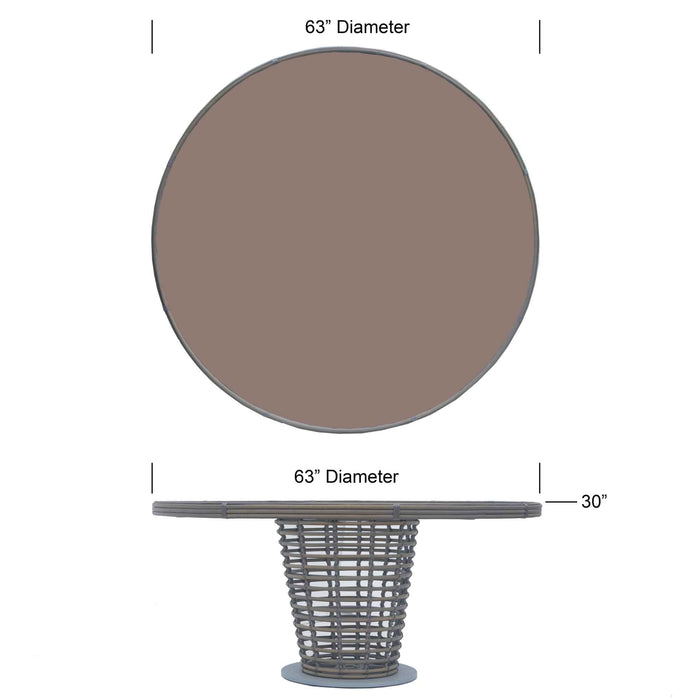 Ruby Round Dining Table with Glass
