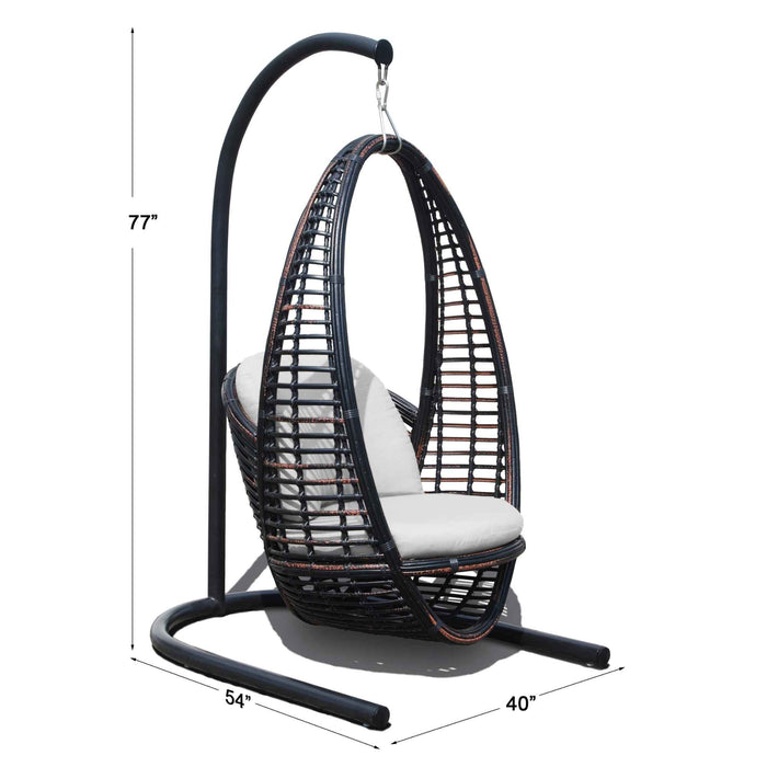 Heri Hanging Chair with Frame and Sunbrella Cushions