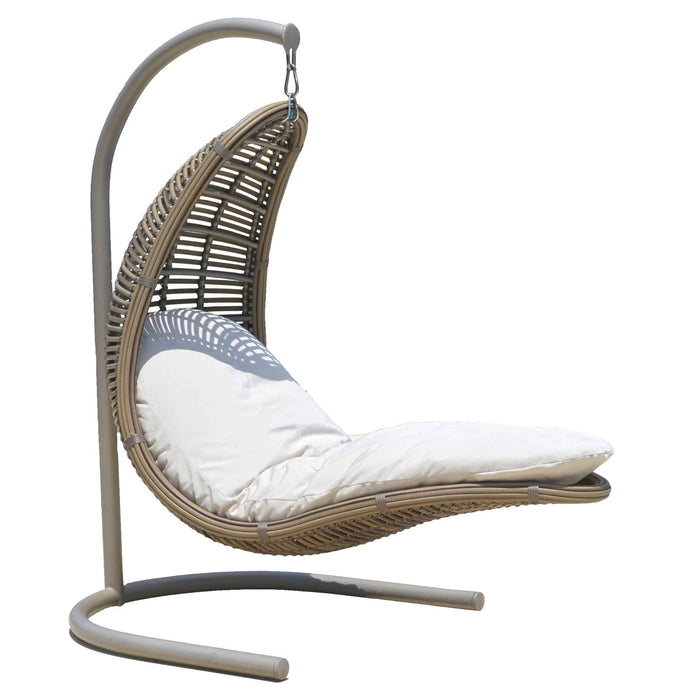Drone Hanging Chair with Frame and Sunbrella Cushions