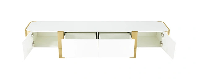 Larvik TV Stand White w/ Gold Frame