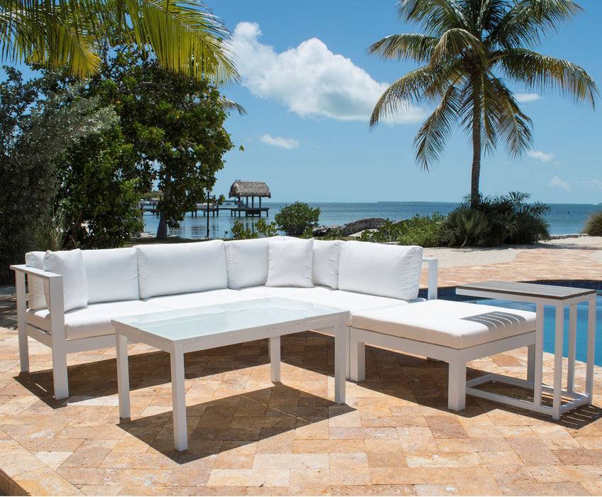 Panama Jack Sandcastle White 5-Piece Sectional Set