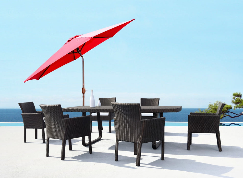 Panama Jack Red 9 Ft Aluminum Patio Umbrella W/Crank