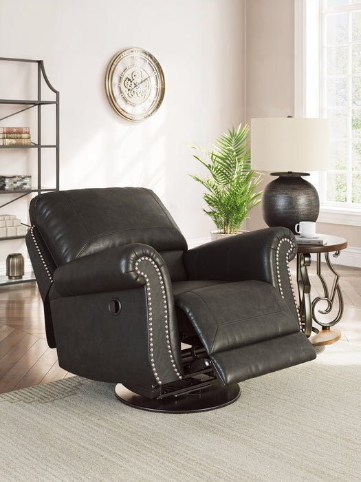Ashley Furniture Chasemore swivel glider recliner in open position, featuring plush upholstery and a comfortable, modern design.