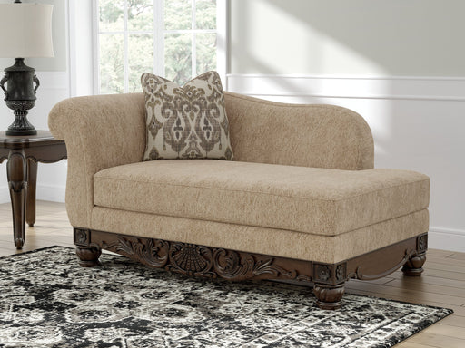 Ashley Furniture Chelsworth right-arm facing corner chaise chair with plush upholstery and wooden legs.