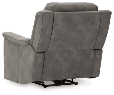 Ashley Furniture Next-Gen DuraPella Power Recliner with plush upholstery and ergonomic design, shown from the back view.