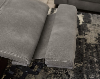 Ashley Furniture Next-Gen DuraPella Power Recliner with plush cushioning and modern design, shown in a comfortable reclined position.
