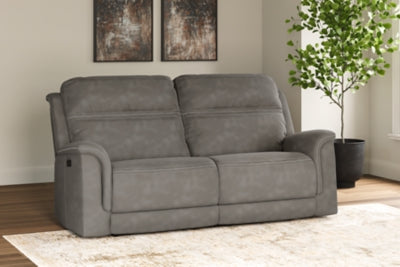 Ashley Furniture Next-Gen DuraPella Power Reclining Sofa with plush cushions and reclining features in a modern fabric finish.