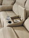 Ashley Furniture Next-Gen DuraPella power reclining loveseat with built-in console, featuring plush cushions and modern design.