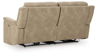 Ashley Furniture Next-Gen DuraPella Power Reclining Sofa with plush cushions and reclining seats, shown from the back.