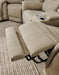 Ashley Furniture Next-Gen DuraPella power reclining sofa showing plush fabric upholstery and reclining features.