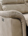 Close-up of the stitching detail on the Ashley Furniture Next-Gen DuraPella Power Reclining Sofa, showcasing its premium upholstery.
