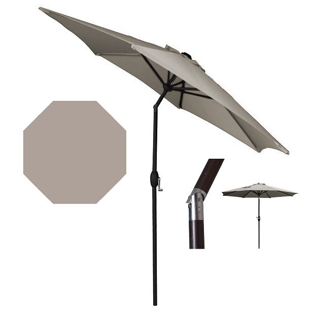 Panama Jack Grey 9 Ft Alum Patio Umbrella W/Crank