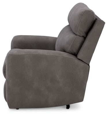 Ashley Furniture Next-Gen DuraPella Power Recliner with plush upholstery and modern design, shown from the side.