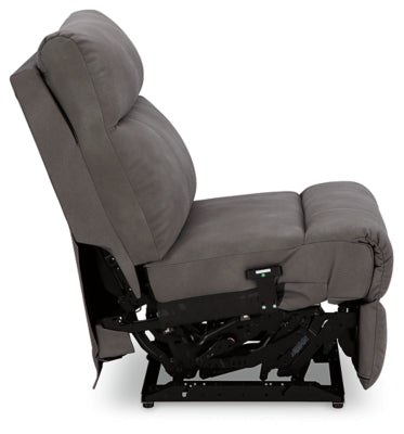 Ashley Furniture Next-Gen DuraPella power reclining sectional with plush cushions and modern design, shown from the side.