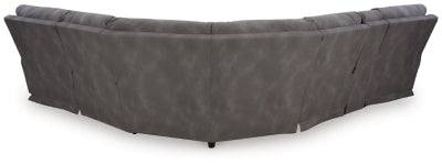 Ashley Furniture Next-Gen DuraPella power reclining sectional with plush cushions and modern design, shown from the back angle.