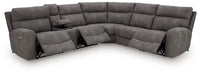 Ashley Furniture Next-Gen DuraPella power reclining sectional with plush cushions and multiple seating options, open view of the sectional.