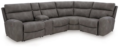 Ashley Furniture Next-Gen DuraPella Power Reclining Sectional with plush cushions and modern design in a neutral fabric.