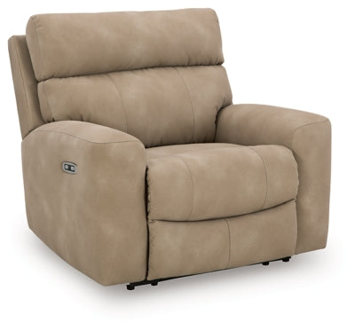 Ashley Furniture Next-Gen DuraPella Power Recliner in dark leather, shown from an angled closed position.