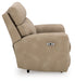 Ashley Furniture Next-Gen DuraPella power recliner with plush upholstery and side control panel, shown from the side.