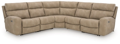 Ashley Furniture Next-Gen DuraPella power reclining sectional with plush cushions and modern design, shown in a closed position.