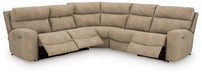 Ashley Furniture Next-Gen DuraPella Power Reclining Sectional with plush cushions and reclining seats in neutral fabric, open layout.