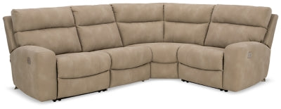 Ashley Furniture Next-Gen DuraPella power reclining sectional with plush cushions and sleek upholstery, shown in a spacious living room setting.