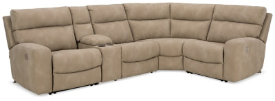 Ashley Furniture Next-Gen DuraPella power reclining sectional with plush cushions and modern design, shown in a sleek fabric finish.