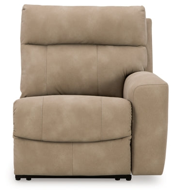 Ashley Furniture Next-Gen DuraPella Power Reclining Sectional, head-on view showing plush cushions and reclining features.