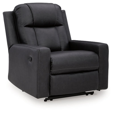 Ashley Furniture Mackmenville recliner in a closed position, featuring plush upholstery and a comfortable, stylish design.