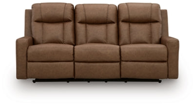 Ashley Furniture Mackmenville reclining sofa with plush cushions and wide armrests, shown in a head-on view.