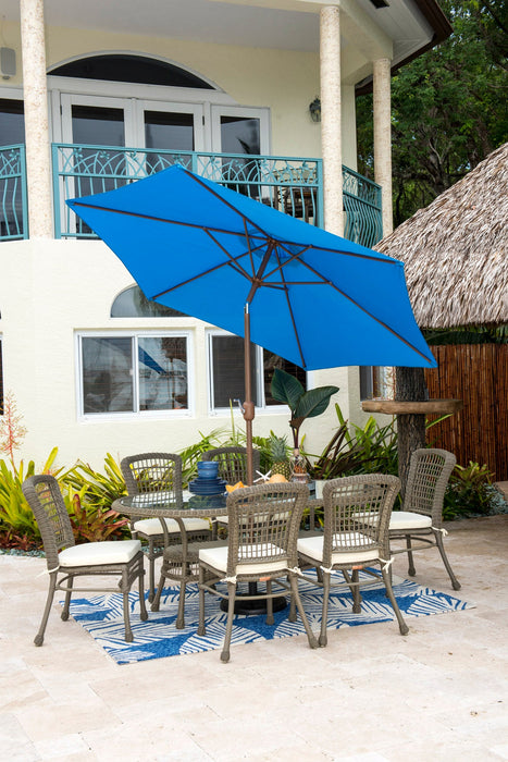 Panama Jack Blue 9 Ft Alum Patio Umbrella W/Crank