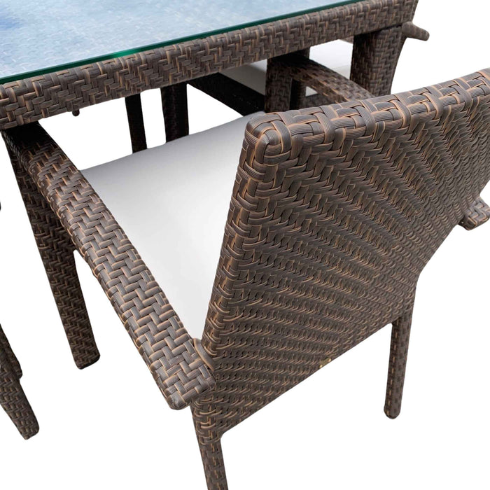 Atlantis 5-Piece Square Dining Arm Chair Set with Cushions