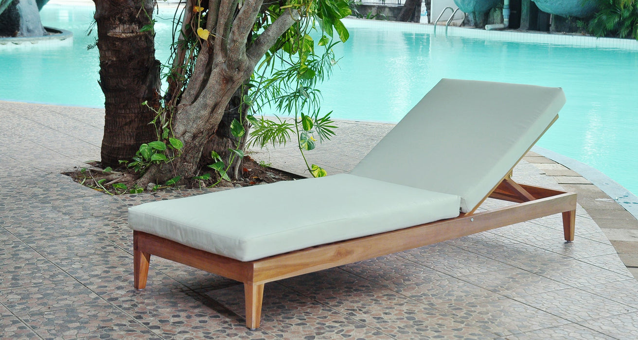 Panama Jack Bali Teak Chaise Lounge with Cushion