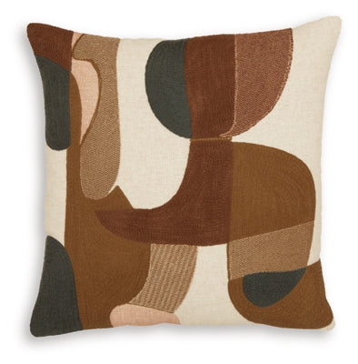 Set of four Ashley Furniture Hallam pillows with soft fabric covers and decorative patterns for stylish bedroom decor.