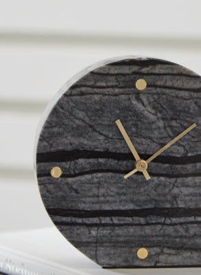 Set of two Ashley Furniture Janmour table clocks, stylish table top accessories with modern design for home decor.