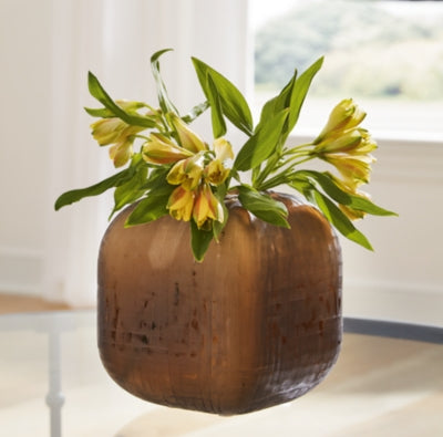 Ashley Furniture Capard Vase, decorative ceramic vase with textured surface, beige color, and elegant design.