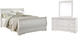 Ashley Furniture Anarasia bedroom set featuring a bed, nightstands, and dresser in a modern, elegant bedroom design.