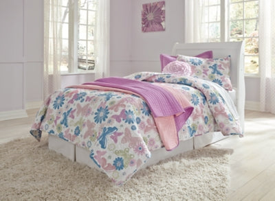 Ashley Furniture Anarasia Bed with elegant wood finish and classic design, showcasing the headboard and frame.