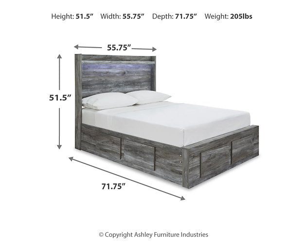 Ashley Furniture Baystorm Storage Bed with spacious drawers and sturdy wood frame in a modern bedroom setting.