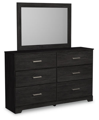 Ashley Furniture Belachime bedroom set featuring a bed frame, matching nightstands, and dresser in a modern bedroom scene.