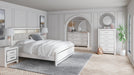 Ashley Furniture Altyra bedroom set featuring a bed, dresser, and nightstands with a modern wood finish and stylish hardware.