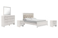 Ashley Furniture Altyra bedroom set with a modern bed frame, nightstands, and matching dresser in a stylish bedroom scene.