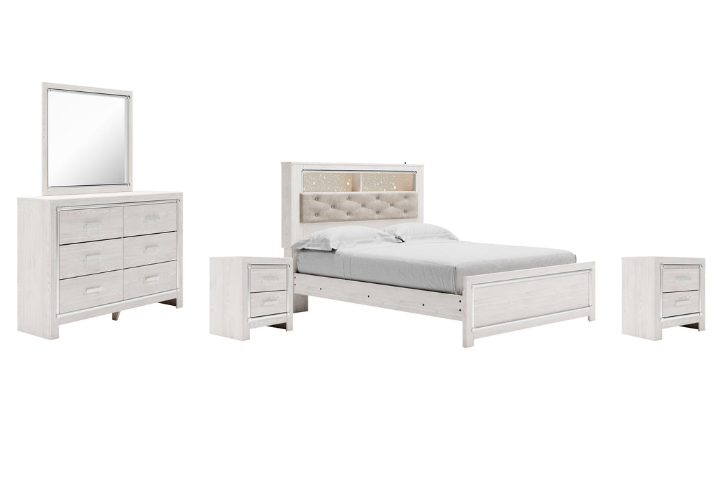 Ashley Furniture Altyra bedroom set with a modern bed frame, matching nightstands, and coordinated decor in a stylish bedroom scene.