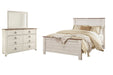 Ashley Furniture Willowton bedroom set with matching bed, dresser, and nightstands in a modern wood finish.
