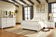 Ashley Furniture Willowton Bedroom Set with matching bed frame, nightstands, and dresser in a modern bedroom setting