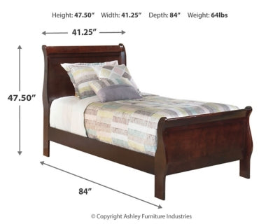 Ashley Furniture Alisdair Youth Bed with a sturdy wooden frame and classic design, perfect for a child's bedroom.