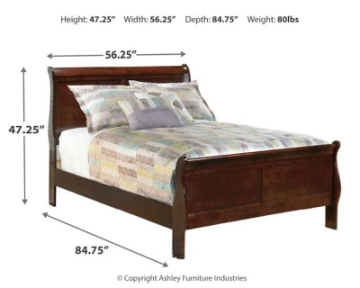 Ashley Furniture Alisdair Youth Bed with a sturdy wood frame and classic design, shown in a cozy bedroom setting.